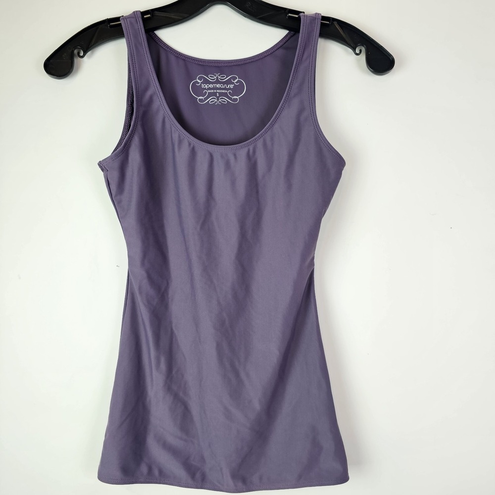 Tapemeasure Womens Fitted Shaping Purple Sleeveless Tank Top Shirt Small Slim